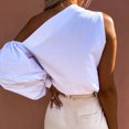thumbnail image 3 of Pompotops Mode Femmes Solide une Épaule Manches Longues Chemises Décontractées Tops, 3 of 8