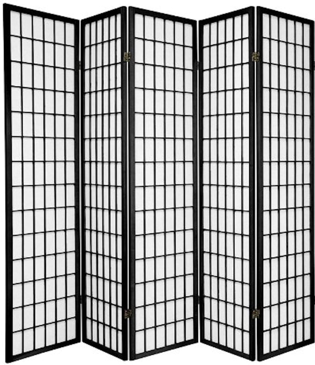 Legacy Decor Japanese Oriental 5 Panel Room Divider, 71" Tall, Black Color