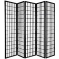 thumbnail image 1 of Legacy Decor Japanese Oriental 5 Panel Room Divider, 71" Tall, Black Color, 1 of 2
