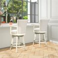 thumbnail image 4 of Williams 27" Swivel Counter Height Bar Stool Oak Wood Frame White Pepper, 4 of 6