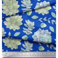 thumbnail image 3 of Soimoi Blue polyester Crepe Fabric Leaves & Flower Floral Print Fabric by Yard 52 Inch Wide, 3 of 3