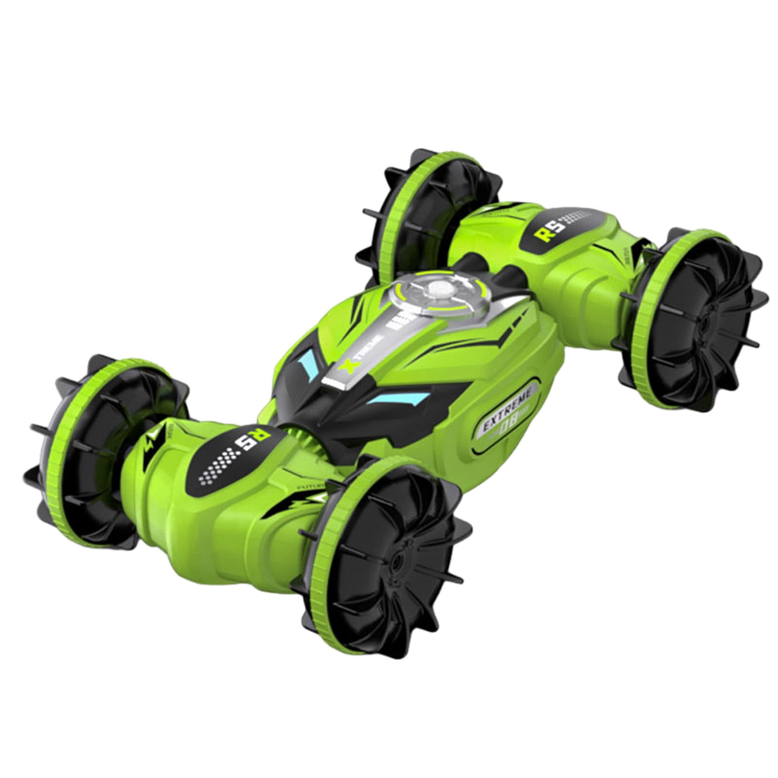 Green Water And Land Remote Control Car With Gesture Sensor 4Wd Stunt Vehicle For Kids 11.4X6.7X5.5 Inches Rechargeable Rc Toy