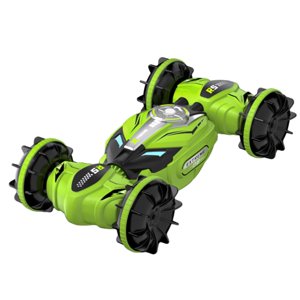 Voiture de contrôle de l'eau verte et du sol avec capteur de gestuelle 4Wd Stunt Véhicule pour enfants 11,4X6,7X5,5 pouces Jouet Rc rechargeable