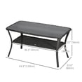 thumbnail image 3 of Outsunny Rattan Outdoor Coffee Table w/ 2-Layer Storage Shelf, Black, 3 of 10