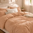 thumbnail image 1 of Swift Home Dot Clip Textured Duvet Cover Set, Soft All Season Bedding with Zipper Closure, Queen, Pink, 1 of 5