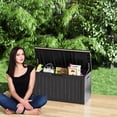 thumbnail image 3 of 80 Gallon Resin Deck Box, Lockable Patio Outdoor Storage Box for Furniture, Garden Tools and Tools Storage, Waterproof Outside Storage Box - Black, 3 of 7