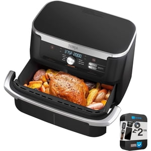 Foodi 11 Quart 7-in-1 MegaZone XL FlexBasket Air Fryer, Basket Divider for Full Meals, Air Fry, Roast, Grey (Renewed)