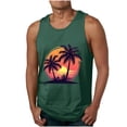 thumbnail image 1 of Tanks for Men,Mens Tank Colorless Gradient Printing Round Neck Thin Strap Leakage Back Regular Casual Sports Tank Blouses, 1 of 5