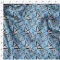 thumbnail image 4 of Soimoi Blue Modal Satin Fabric Flower & Butterfly Print Fabric by The Yard 42 Inch Wide, 4 of 5