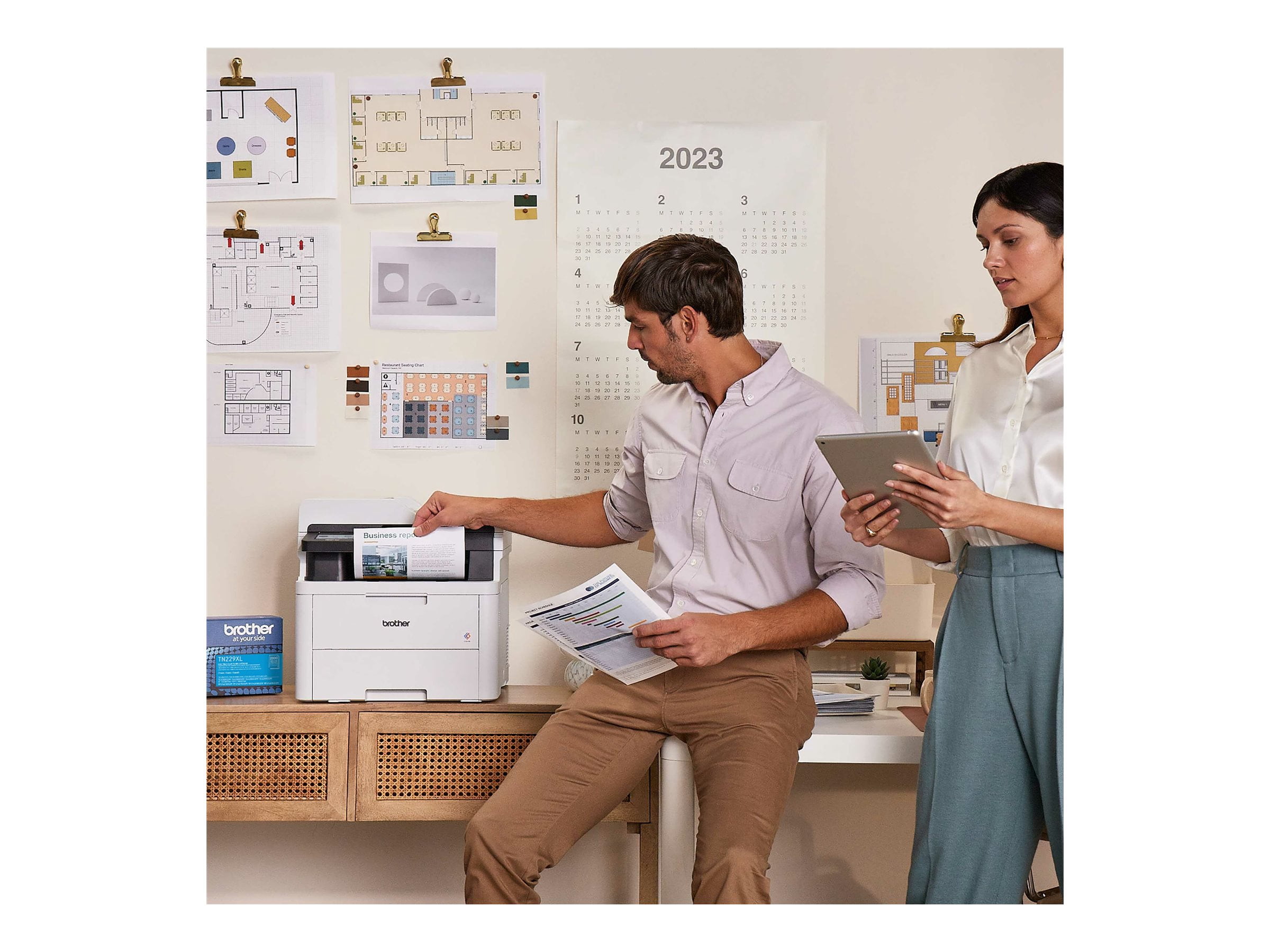 Imprimante laser couleur tout-en-un Brother MFC-L3720CDW sans fil avec fonctions impression, copie, numérisation et fax