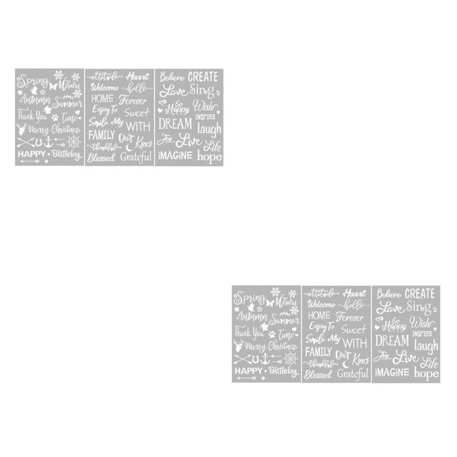 yingyy 3 Pieces/Set Word Stencil Alphabet Letter Template DIY Crafting Student Show as Picture 2Set