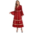 thumbnail image 1 of TiaoBug Clergy Robe for Women Long Sleeve Buttons Cassock Pulpit Church Minister Pulpit Robe Liturgical Vestments Burgundy M, 1 of 7