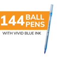 thumbnail image 2 of BIC Round Stic Xtra Life Ballpoint Pen, Medium Point (1.0mm), Blue, 144-Count, 2 of 7