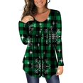 thumbnail image 2 of MesaSe Tunique de Noël Imprimée Col Rond pour Femmes Boutons Manches Longues Blouse Ample, 2 of 6