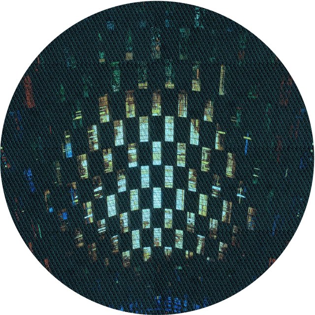 Ahgly Tapis Rond Lavable en Machine Intérieur Transitionnel Noir Nuit, 5 Pieds Rond