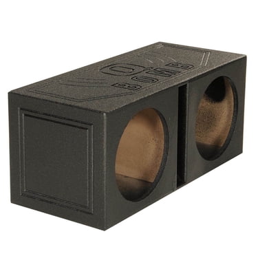 Q Power QBOMB10V Dual 10 Inch Vented Port Subwoofer Sub Box w/ Bedliner Spray