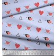 thumbnail image 2 of Soimoi Toile de Voile de Coton Bleu Triangle & Flèche Coeur Tissu Imprimé 1 Yard 56 Inch Wide, 2 of 5