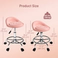 thumbnail image 3 of HOMCOM Tabouret Roulant Réglable, Chaise de Salon en PU avec Repose-Pieds, Rose, 3 of 10