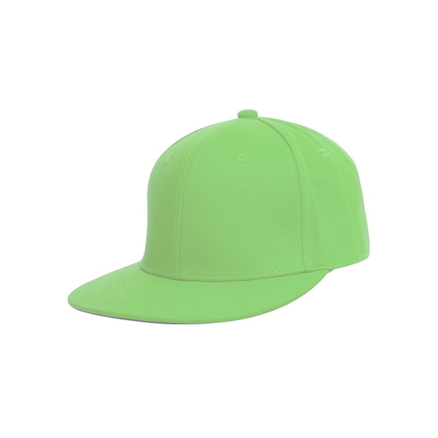Top Headwear Plain Flat Bill Fitted Hat, Neon Green 8