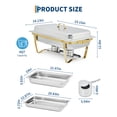 thumbnail image 2 of 6-Piece Single Compartment Rectangular Chafing Dish Set, Stainless Steel Buffet Warmer with Half Gold Plating, Commercial Food Server for Catering, Restaurants, Weddings, Banquet Events, 2 of 8