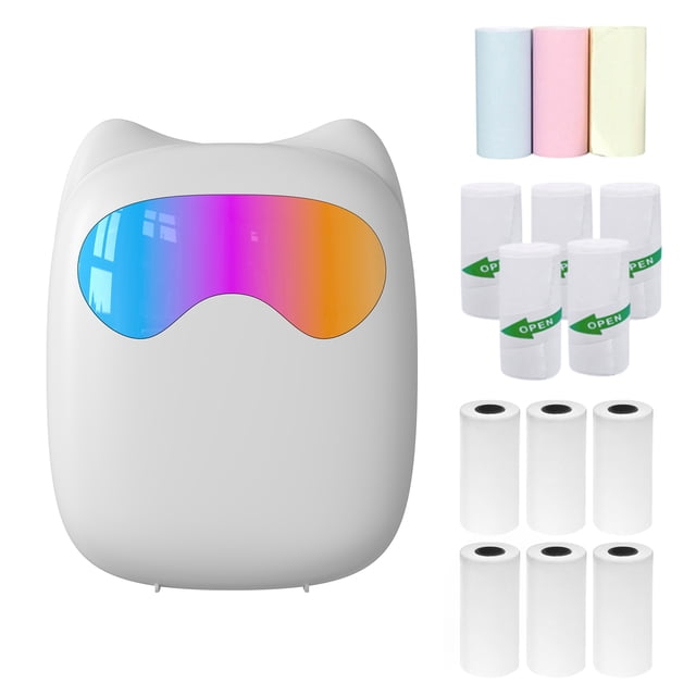 Graflsoa M7 Imprimante Thermique Compacte avec Papier de 58 mm, Pile Rechargeable et 14 Rouleaux de Papier Thermique - Impression Portable, Sans Encre et Haute Résolution