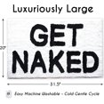 thumbnail image 2 of Evovee White Bath Mat, Get Naked Fun Bathroom Rugs, Non-Slip Washable, 20x31.5 inches, 2 of 7