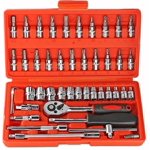 46 Dans 1 Kit d'outils Pcs & Set de sockets à tournevis , Ensemble de socquettes de précision , Entretien automobile , Projets Diy , Kit d'outils complets