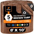 thumbnail image 1 of Housse de Protection Polyéthylène Marron 8 Pieds x 10 Pieds - Durable, Résistante à l'Eau, Résistante aux Intempéries - 5 Mil Épais Polyéthylène - par Xpose Safety - par Xpose Safety, 1 of 4