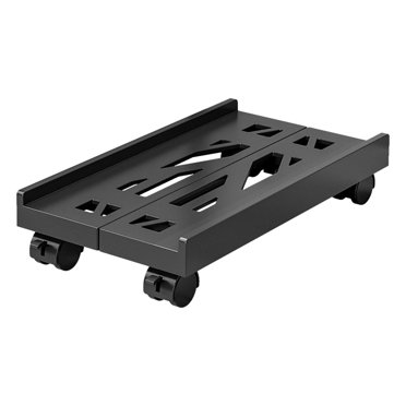 Milaget CPU Rolling Stand Adjustable Wide Steel Mobile CPU Stand for Gamers Students black