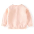 thumbnail image 3 of Toddler Girl Sweater Bow Solid Color Baby Knitted Sweater Cardigan Pinks 3 Months, 3 of 8