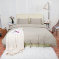 thumbnail image 3 of Washed Cotton Bedding Set Comforter Duvet Cover Pillowcase Tan Queen, 3 of 10
