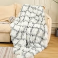 thumbnail image 1 of Plaid en Polaire Douce - Couverture Double Épaisseur Anti-Peluches, Couverture de Canapé Imprimée en Polyester, Couverture Douillette, Gris, JKODE, 1 of 8
