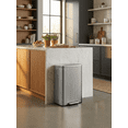 thumbnail image 1 of LEDREM 13 Gallon Trash Can for Kitchen, Stainless Steel Garbage Can with Lid, Pedal, Soft Close, Removable Inner Bucket, 15 Bags Included, Metallic Silver, 1 of 6