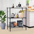 thumbnail image 2 of NiamVelo 3 Tier Shelf Storage Rack Metal Wire Shelving Unit Steel Short Shelves for Storage, Adjustable Shelf Metro Shelving 450lbs Capacity for Kitchen Garage, 23Lx13.2Wx30.2H, Black, 2 of 7