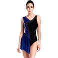 thumbnail image 1 of RUNQHUI Robe de Patinage Artistique Femmes Strass Scintillants Justaucorps de Danse Ballet pour Compétition Bleu TTG, 1 of 7