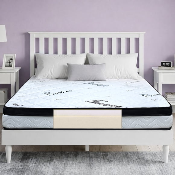 Mattress Master Matelas Simple Céleste Double Face - Mousse Écologique Mi-Ferme et Douce, Tissu de Bambou Rafraîchissant, Certifié CertiPUR-US®, Idéal pour les Dormeurs sur le Côté et sur le Dos.