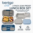 thumbnail image 4 of Bentgo (2-Pack) Chill Max Lunch Box Mixed Colour - Included Ice Pack Keeps Food Cold; 5-Cup Capacity for Adults&Ages 8+, 3 or 4 Compartment Bento Box, BPA-Free, Dishwasher Safe (Fog & Deep Teal/Blue), 4 of 7