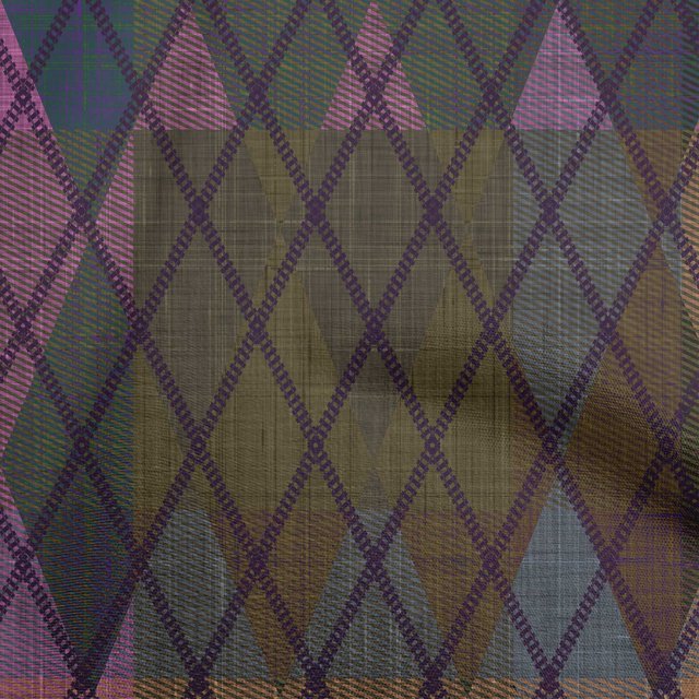 oneOone Georgette Viscose Brown Fabric Argyle Craft Projects Decor Fabric Printed By The Yard 42 Inch Wide