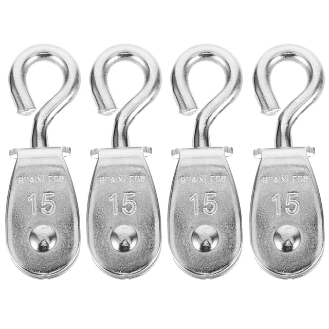 4pcs Crane Wire Rope Pulleys Small Lifting Pulley Steel Pulley Roller Pulley System DIY Attachment