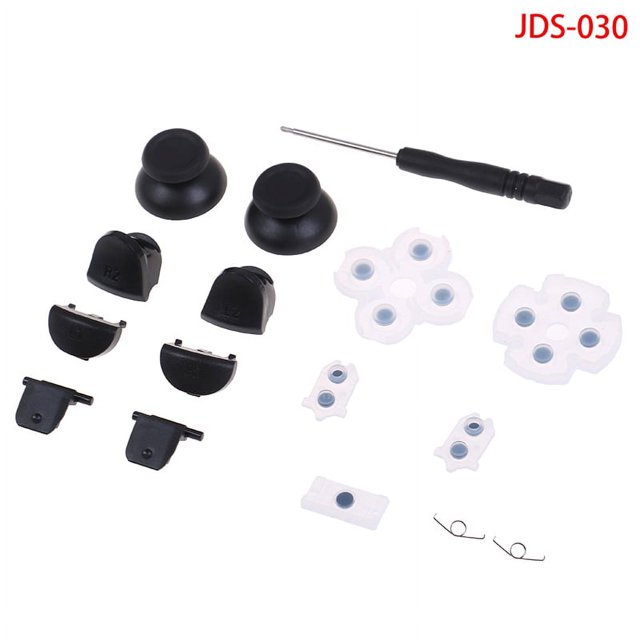 1ensemble Bouton en Caoutchouc L1 R1 L2 R2 Boutons Trger Stick Analogique + Bouton en Caoutchouc Conducteur Pièces de Réparation pour Manette PS4 Slim comme sur l'Image