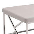 thumbnail image 3 of Furniture of America Motto Contemporary Faux Leather Tufted Bench in White, 3 of 4