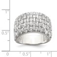 thumbnail image 2 of 925 Sterling Silver Cubic Zirconia Wide Band Ring, 2 of 2