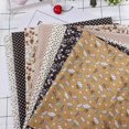 thumbnail image 5 of 7pcs 50*50cm Cotton Fabric DIY Assorted Squares Pre Cut Bedding Kit Quarters Bundle (Brown), 5 of 5