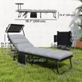 thumbnail image 3 of Outsunny Chaise Lounge Chairs, 2 PCS Folding Lounge Chairs with Canopy, 3 of 10
