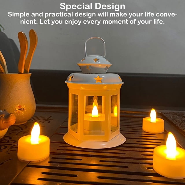 Candle Box Star Pattern European Candlestick with Handle Ornament Metal Castle-Shaped Retro Hanging Lantern Living-Room Tabletop Ornament White