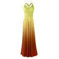 thumbnail image 4 of Uppada Robe de Soirée pour Femmes à Paillettes avec Franges et Pampilles, Robe Fluide en Mousseline, Encolure Carrée, Robe Ajustée, Robes d'Invitée de Mariage, Froncée, Extensible, Fente Latérale Irrégulière, jusqu'à 65 % de Rabais, 4 of 6