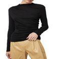 thumbnail image 1 of T-Shirts Asymétriques à Manches Longues de Couleur Unie pour Femmes, 1 of 9