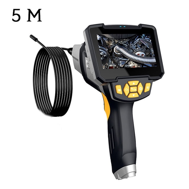 Endoscope Portatif Double Objectif LCD Endoscopique Caméra Double Objectif 4.3 Pouces HD LCD Étanche Inspection Endoscope, 5m