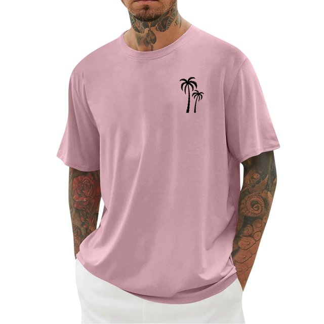 Birdeem Chemises pour Hommes Hommes Imprimé Col Rond Décontracté Mode Manches Courtes Blouses Col Rond Chemises