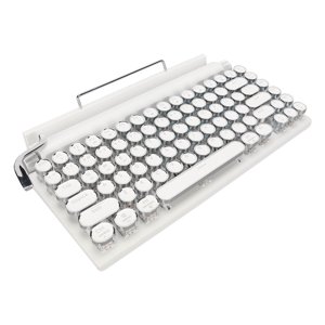 Typewriter Mechanical Keyboard, Mechanical Keyboard 83 Keys 2000mA Capacity  5.0  For Cellphone White